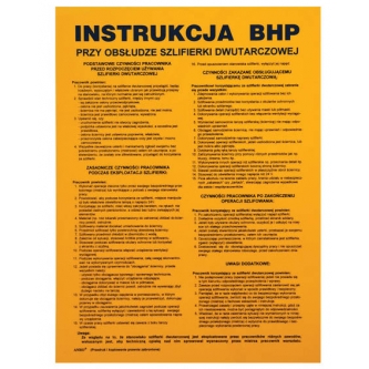 Instrukcja BHP przy szlifierce dwutarcz. (PCV) 330x460 Z IBM28 P