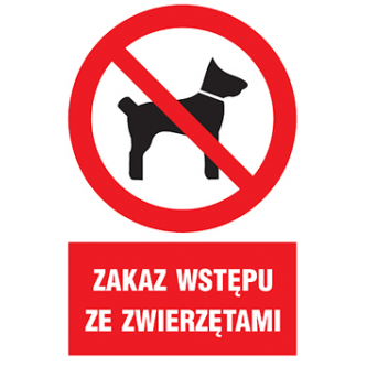 Zakaz wstępu ze zwierzętami (nalepka) 220x300  Z 6Z1 FS
